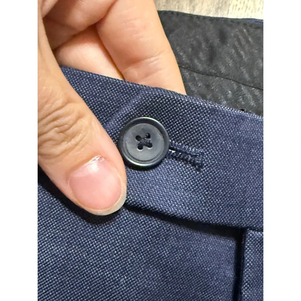 Awearness Kenneth Cole Pants Mens Size 38 Blue Dress Pants Flat Front Slim Fit